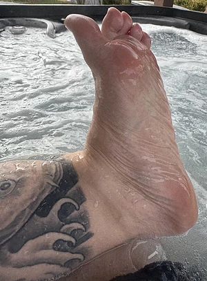 Relaxing in the hot tub