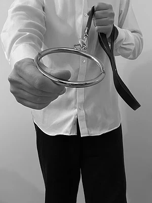 Get on your knees. Once this collar is on you, you're mine. Let's have some fun ๐