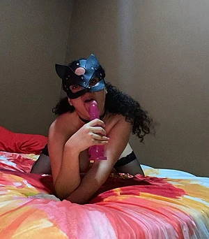 Masked, needy, and waiting for you to make me gag