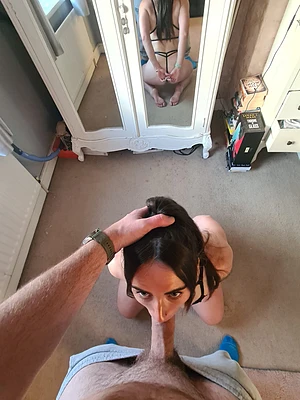 Get on your knees and suck my cock