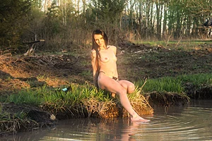 Petite little body in the sunset