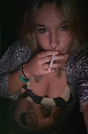 Smoking outside in my robe